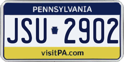 PA license plate JSU2902