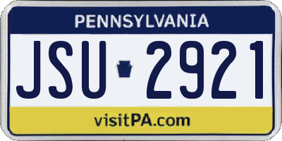 PA license plate JSU2921