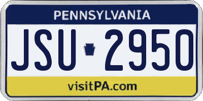 PA license plate JSU2950