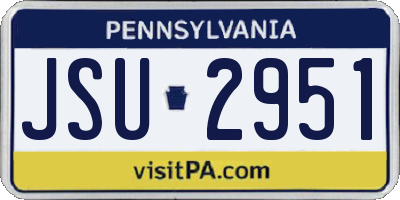 PA license plate JSU2951