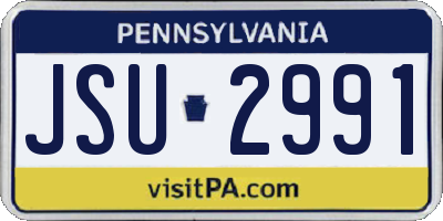 PA license plate JSU2991