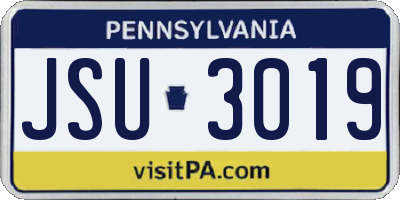 PA license plate JSU3019