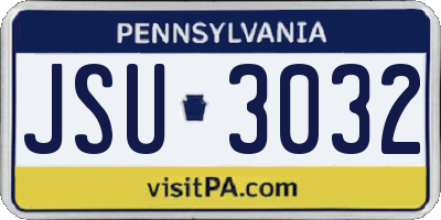 PA license plate JSU3032