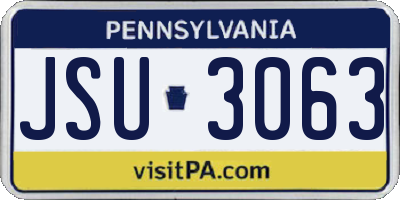 PA license plate JSU3063