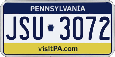 PA license plate JSU3072