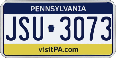 PA license plate JSU3073