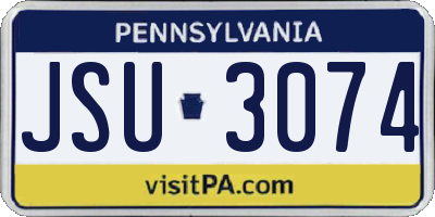 PA license plate JSU3074