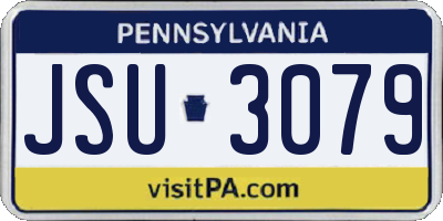 PA license plate JSU3079