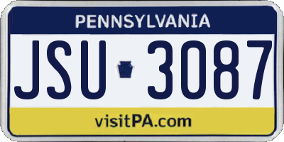 PA license plate JSU3087