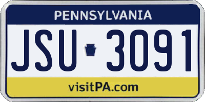 PA license plate JSU3091