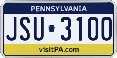 PA license plate JSU3100