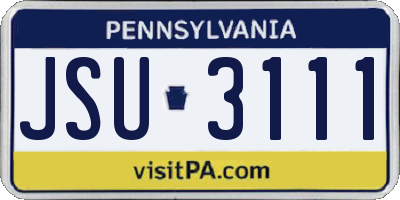 PA license plate JSU3111