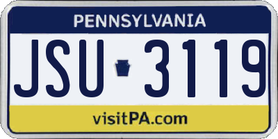 PA license plate JSU3119