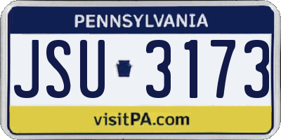 PA license plate JSU3173