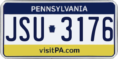 PA license plate JSU3176