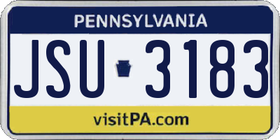 PA license plate JSU3183