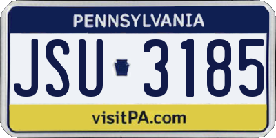 PA license plate JSU3185