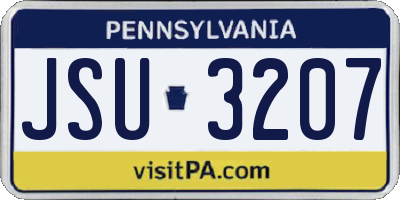 PA license plate JSU3207