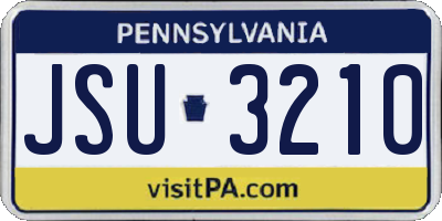 PA license plate JSU3210