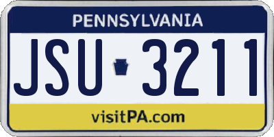 PA license plate JSU3211