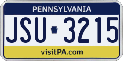 PA license plate JSU3215