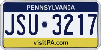 PA license plate JSU3217