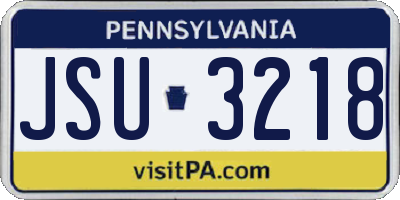 PA license plate JSU3218
