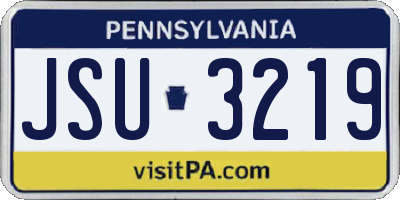 PA license plate JSU3219