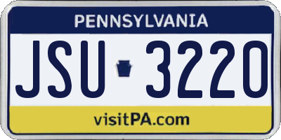 PA license plate JSU3220