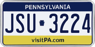 PA license plate JSU3224