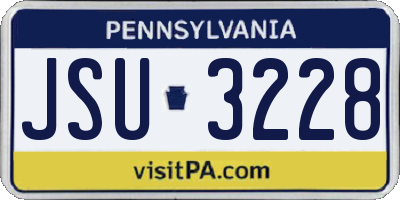 PA license plate JSU3228