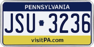 PA license plate JSU3236