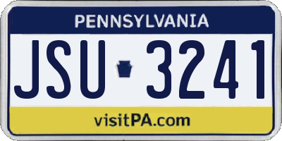 PA license plate JSU3241
