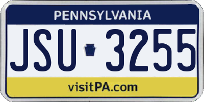 PA license plate JSU3255