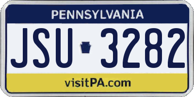 PA license plate JSU3282