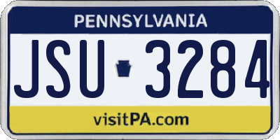 PA license plate JSU3284