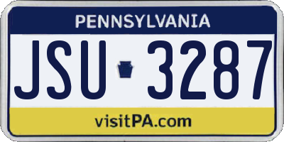 PA license plate JSU3287