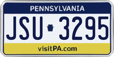 PA license plate JSU3295