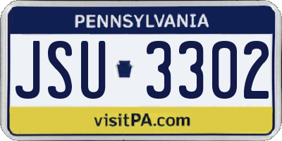 PA license plate JSU3302
