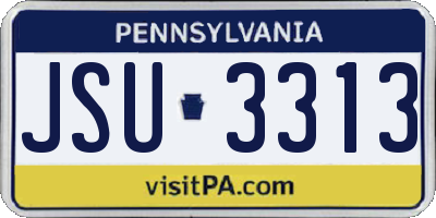 PA license plate JSU3313