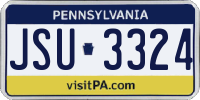 PA license plate JSU3324