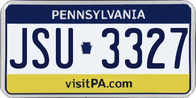 PA license plate JSU3327