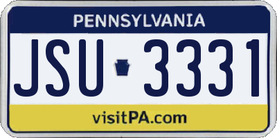 PA license plate JSU3331