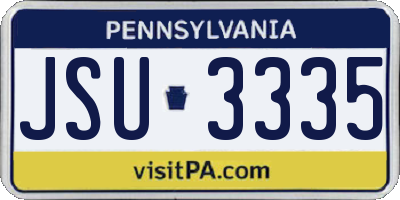 PA license plate JSU3335
