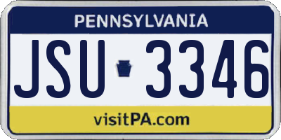 PA license plate JSU3346