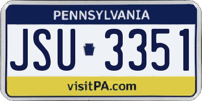 PA license plate JSU3351