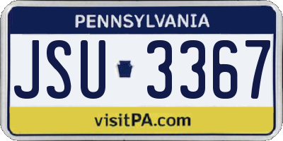 PA license plate JSU3367