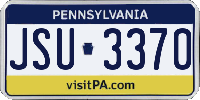 PA license plate JSU3370