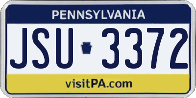 PA license plate JSU3372