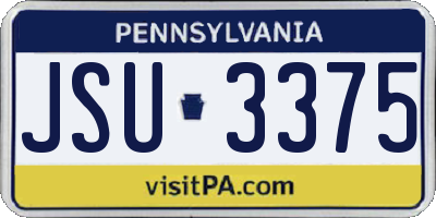 PA license plate JSU3375